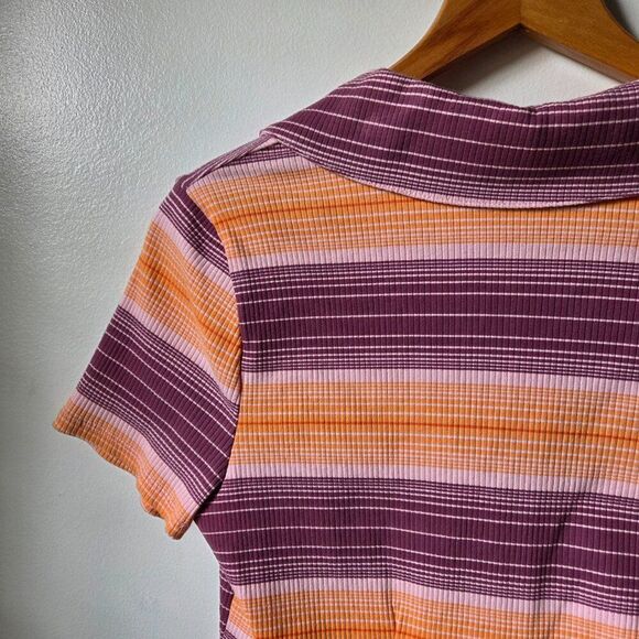 NWT WILD FABLE STRIPED BUTTONED SEMI CROPPED TOP SIZE M - Picture 4 of 12